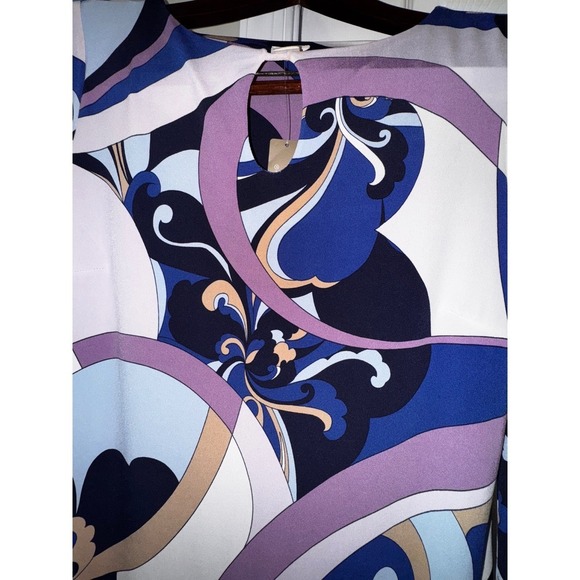 Chicos Women's Dress Size 0 Abstract Print Keyhole Neckline Bell Sleeve - Picture 11 of 12